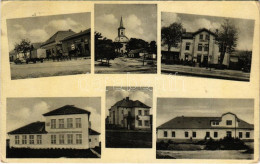 T2/T3 1937 Köbölkút, Gbelce; Vasútállomás, Iskola, Templom, Barta Ferenc Vendéglője, Wiesenberg üzlete / Railway Station - Sin Clasificación