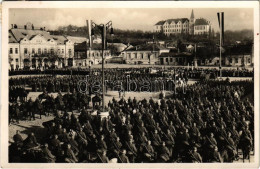 T3 1938 Léva, Levice; Bevonulás, Tábori Mise A Kossuth Téren, Országzászló. Foto Hajdu / Entry Of The Hungarian Troops,  - Non Classificati