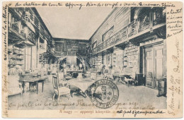 T2/T3 1910 Nagyappony, Appony, Oponice; Könyvtár Belső. Seefehlner J.L. Kiadása / Library Interior - Ohne Zuordnung