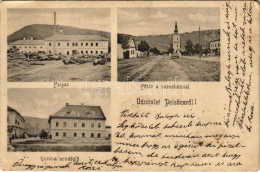 * T3 1904 Pelsőc, Pelsőcz, Pelsücz, Plesivec (Gömör); Korona Szálloda és Vendéglő, Faipar, Fő Tér A Városházzal / Hotel  - Unclassified