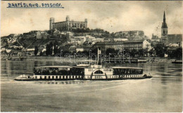 * T4 Pozsony, Pressburg, Bratislava; Várhegy, Vár, OREL Gőzhajó / Podhradie / Schlossberg / Castle, Steamship (vágott /  - Ohne Zuordnung