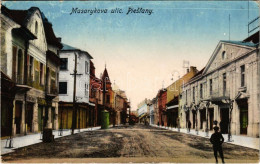 T2/T3 1925 Pöstyén, Piestany; Masarykova Ulic / Utca, üzletek / Street, Shops (EK) - Sin Clasificación