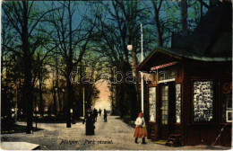 T3 1918 Pöstyén, Pistyan, Piestany; Park, Képeslapos Kioszk / Park, Postcard Kiosk (EB) - Non Classés