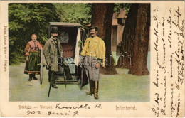 T2/T3 1902 Pöstyén, Pistyan, Piestany; Infanterist. Julius Lampl / Fürdőkocsis / Spa Carriage (EK) - Unclassified