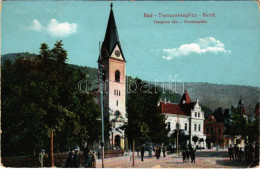 * T2/T3 Trencsénteplic, Trencianske Teplice; Templom Tér. Wertheim Zsigmond Kiadása / Kirchenplatz / Square, Church (Rb) - Ohne Zuordnung