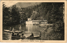 T2/T3 1922 Trencsénteplic, Trencianske Teplice; Baracskai Tó Uszodával, Csónakázók / Baracska-Teich Mit Schwimmschule /  - Ohne Zuordnung