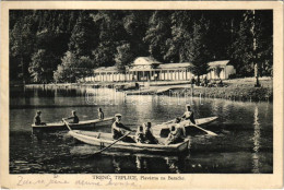 T2/T3 1930 Trencsénteplic, Trencianske Teplice; Baracskai Tó Uszodával, Csónakázók / Baracska-Teich Mit Schwimmschule /  - Unclassified