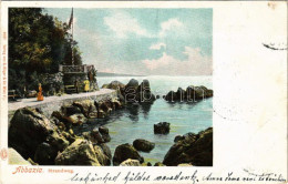 T2/T3 1901 Abbazia, Opatija; Strandweg / Shore (EK) - Non Classés