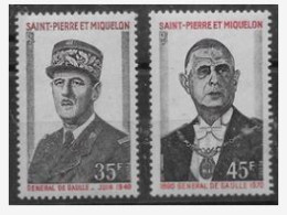 1971  Saint Pierre Et Miquelon N° 419 Et 420  Nf** . MNH. Général De Gaulle. - Unused Stamps