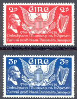 Ireland Sc# 103-104 MH 1939 US Constitution 150th - Nuevos