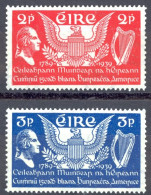 Ireland Sc# 103-104 MH 1939 US Constitution 150th - Ongebruikt