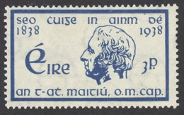 Ireland Sc# 102 MH 1938 3p Temperance Crusade 100th - Unused Stamps