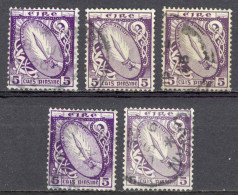 Ireland Sc# 72 Used Lot/5 1922-1923 5p Sword Of Light - Usados