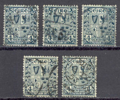 Ireland Sc# 71 Used Lot/5 1922-1923 4p Coat Of Arms - Usati