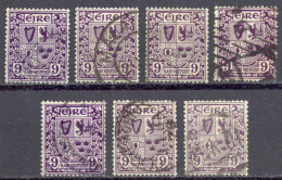 Ireland Sc# 74 Used Lot/7 1922-1923 9p Coat Of Arms - Gebraucht