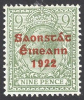 Ireland Sc# 53 MH (b) 15X8½ 1922-1923 9p Overprint - Nuevos