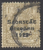 Ireland Sc# 55 Used 15X8½ 1922-1923 1sh Overprint - Usati