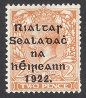 Ireland Sc# 42 MH 15¾X16 1922 2p Alex. Thom Overprint - Unused Stamps