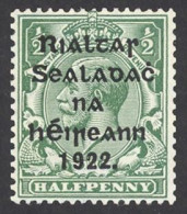Ireland Sc# 19 MH 1922 ½p Harrison Overprint - Unused Stamps