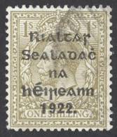 Ireland Sc# 18 Used (a) 1922 1sh Alex. Thom Overprint - Oblitérés