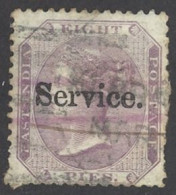 India Sc# O6 Used (b) 1866 8p Lilac Queen Victoria Official - Francobolli Di Servizio