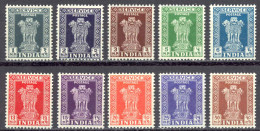 India Sc# O127-O136 MH 1957-1958 Official - Dienstzegels