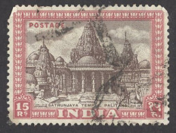 India Sc# 222 Used 1949 15r Satrunjaya Temple - Usados