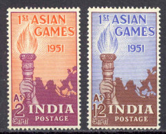 India Sc# 233-234 MH 1951 1st Asian Games - Neufs