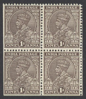 India Sc# 139 MNH Block/4 (a) 1934 1a King George V  - 1911-35  George V