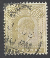 India Sc# 67 Used (b) 1902-1909 6a King Edward VII - 1902-11 Roi Edouard VII