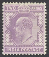 India Sc# 63 MH (b) 1902-1909 2a King Edward VII - 1902-11  Edward VII