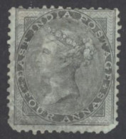 India Sc# 16 Used (b) 1855-1864 4a Black Queen Victoria  - 1858-79 Compagnie Des Indes & Gouvernement De La Reine