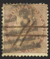 India Sc# 12 Used (a) 1855-1864 1a Brown Queen Victoria  - 1858-79 Compagnie Des Indes & Gouvernement De La Reine
