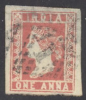 India Sc# 4 Used (b) Die I 1854-1855 ½a Red Queen Victoria  - 1858-79 Kronenkolonie