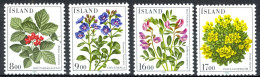 Iceland Sc# 602-605 MNH 1985 Flowers - Unused Stamps