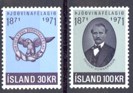 Iceland Sc# 433-434 MNH 1971 Patriotic Society 100th - Neufs