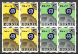 Iceland Sc# 389-390 MNH Block/4 1967 Europa - Ongebruikt