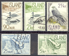 Iceland Sc# 319-323 Used 1959-1960 Water Life - Gebraucht
