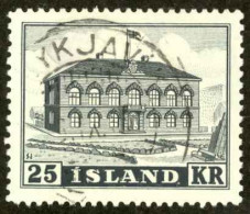 Iceland Sc# 273 Used 1952 25k Parliament Building - Oblitérés