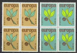 Iceland Sc# 375-376 MNH Block/4 1965 Europa - Ungebraucht