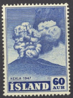 Iceland Sc# 250 Used (a) 1948 60a Bright Ultra Eruption Of Hekla Volcano - Usati