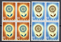 Iceland Sc# 367-368 MNH Block/4 1964 Europa - Unused Stamps