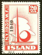 Iceland Sc# 232 Used 1940 Overprints - Oblitérés