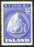 Iceland Sc# 214 MNH 1939 35a New York World's Fair - Unused Stamps