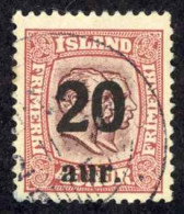 Iceland Sc# 135 Used 1921-1925 20a Overprints - Oblitérés