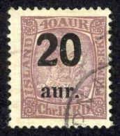 Iceland Sc# 134 Used 1921-1925 20a Overprints - Usados