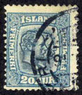 Iceland Sc# 79 Used 1907-1908 20a Blue Christian IX & Frederick VIII - Used Stamps