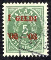Iceland Sc# 45 Used (b) 1902-1903 5a Green Numeral Overprint - Used Stamps