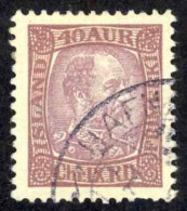 Iceland Sc# 42 Used 1902-1904 40a Violet King Christian IX - Used Stamps