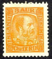 Iceland Sc# 34 MH (a) 1902-1904 3a Orange King Christian IX - Unused Stamps